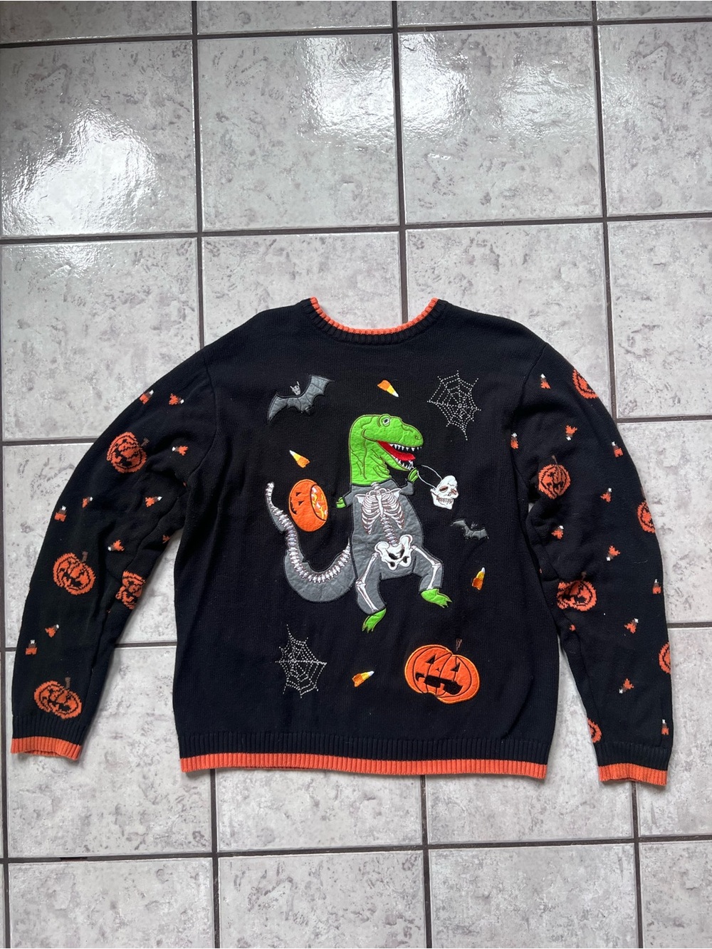 Blizzard Bay Halloween T-Rex Knit Sweater XXL